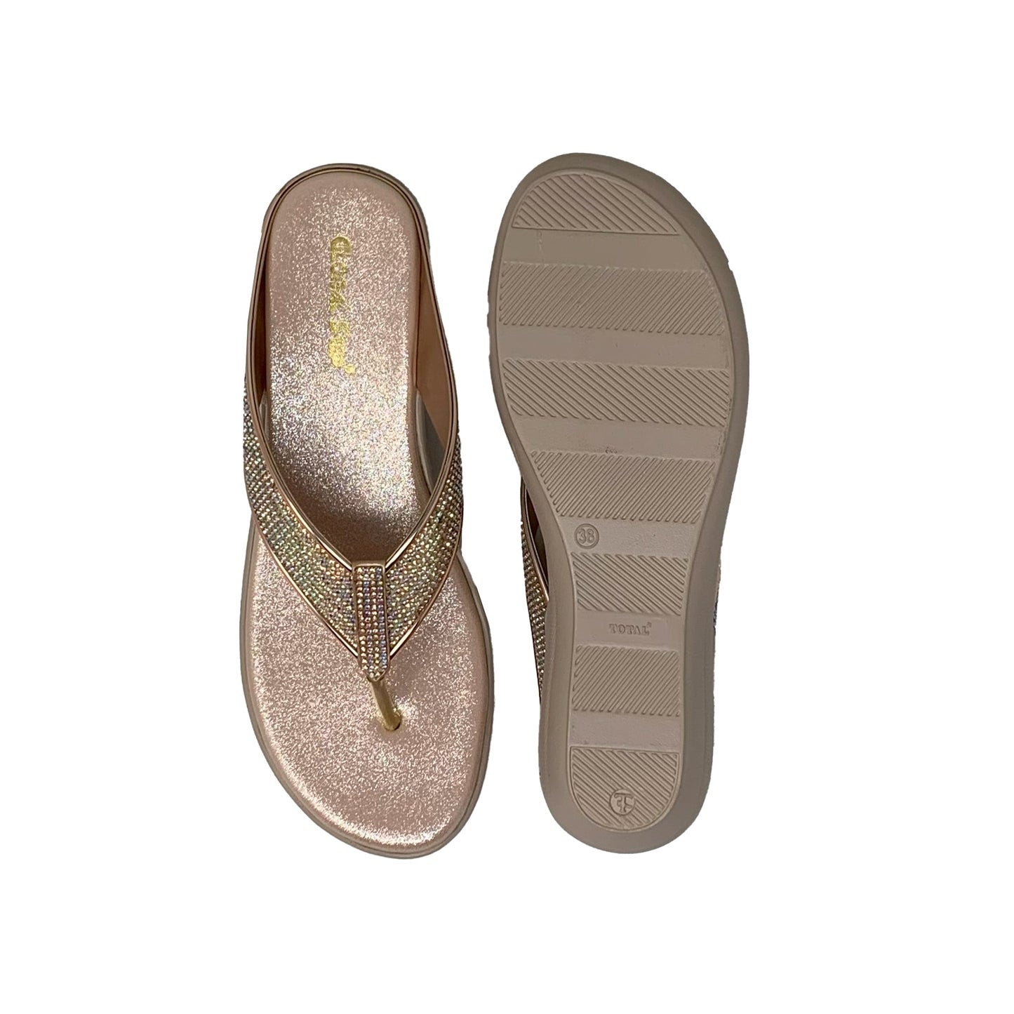 RoseGold Glow Wedge Sandals - GlobalStep - shoes - 36