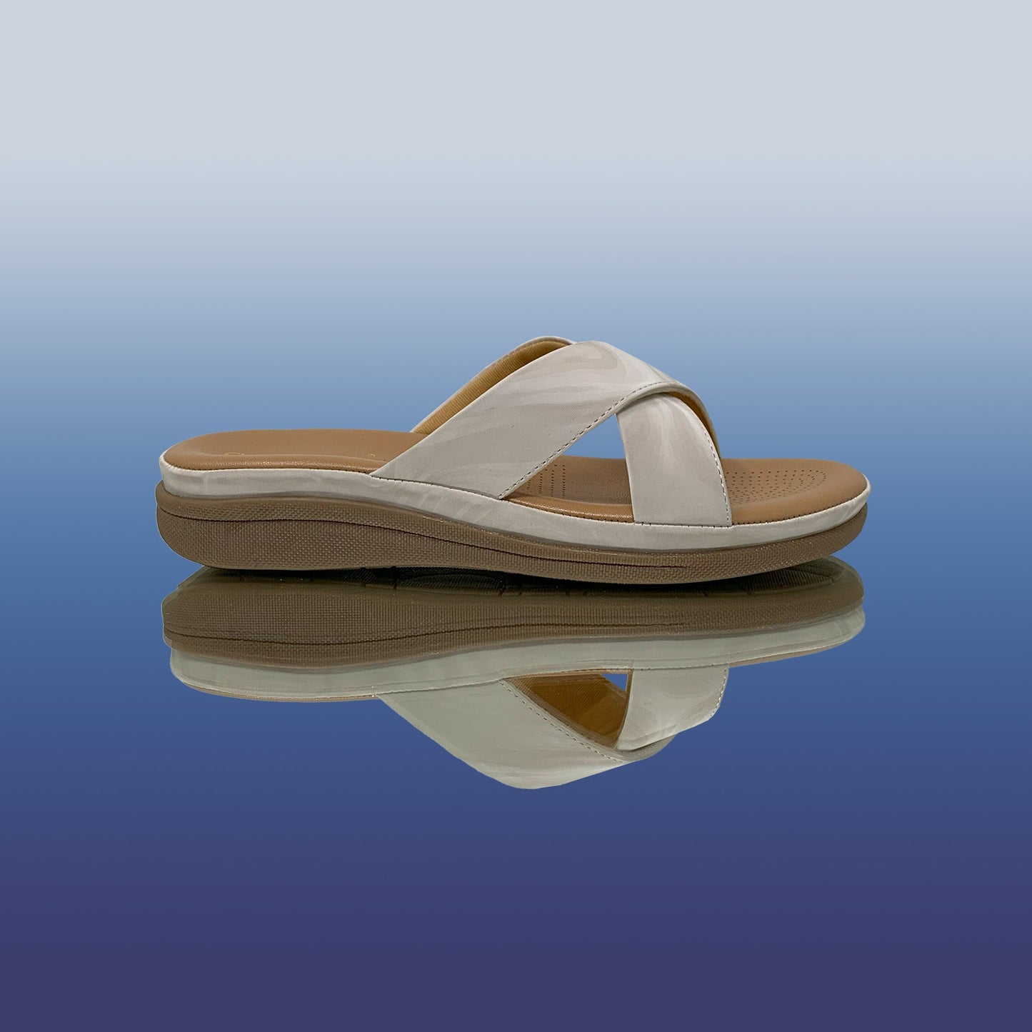 white cross - strap sandals - GlobalStep - shoes - 36