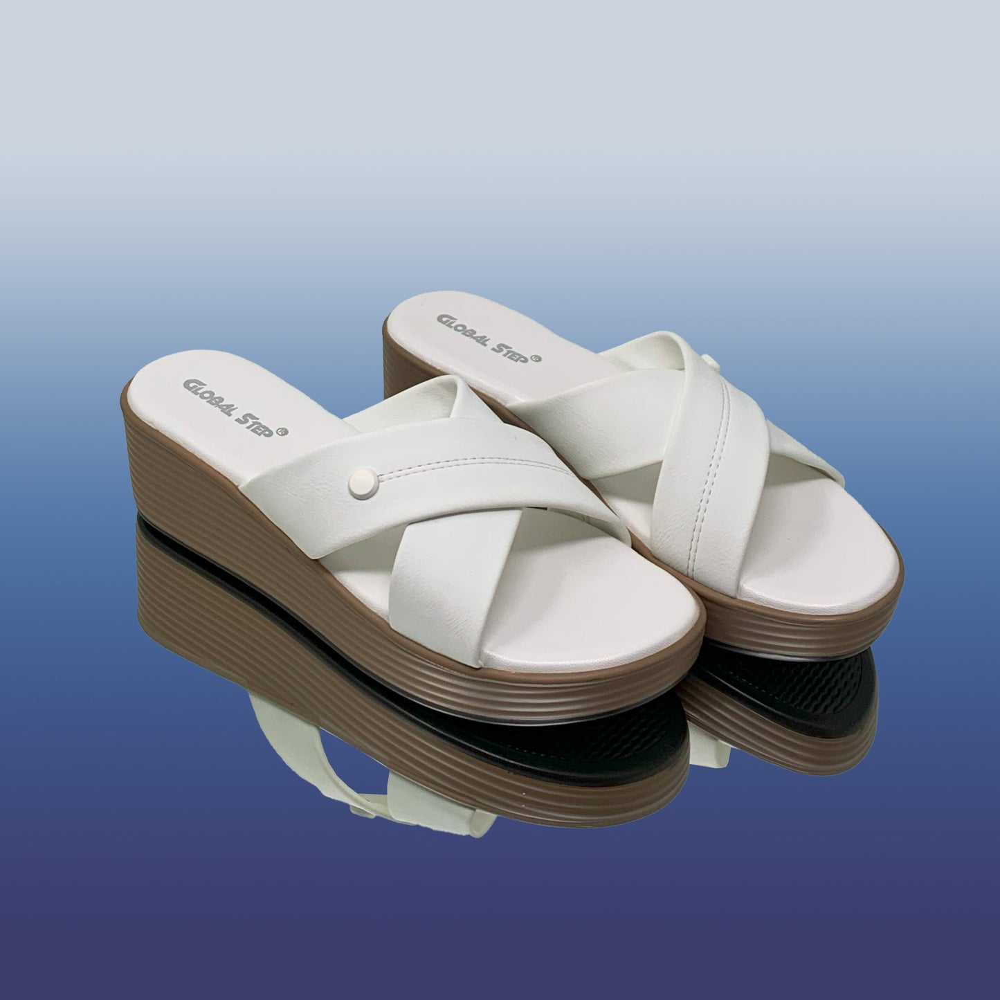 White PlushWave Wedges - GlobalStep - shoes - 36