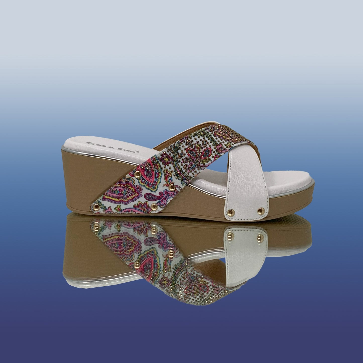 White Stylish Wedge Sandals - GlobalStep - shoes - 36