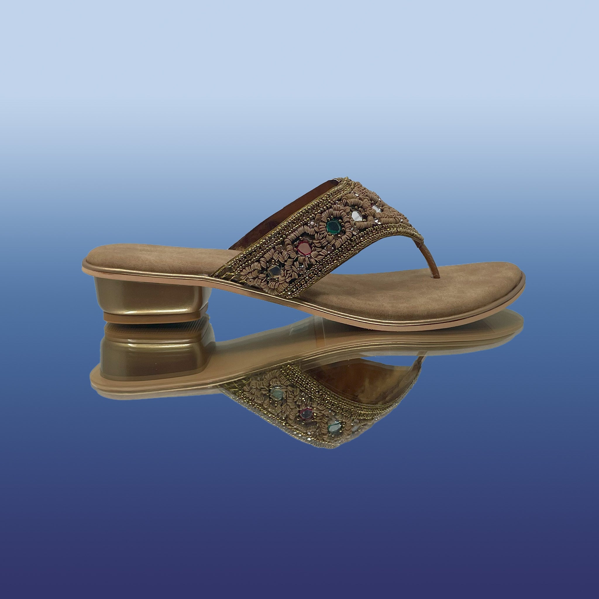 ZariGlow Embellished Antique heels - GlobalStep - Heels - 36