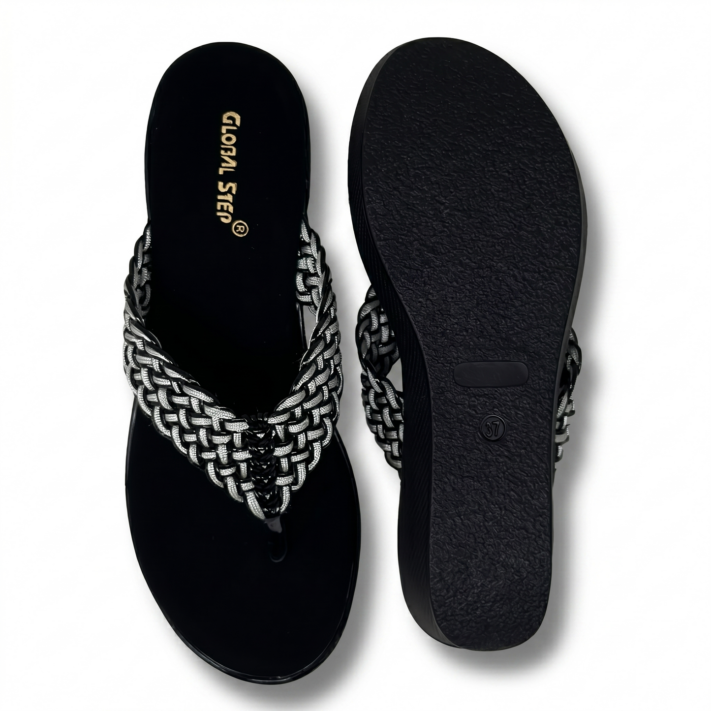 Grey FabricKnit Wedge heels