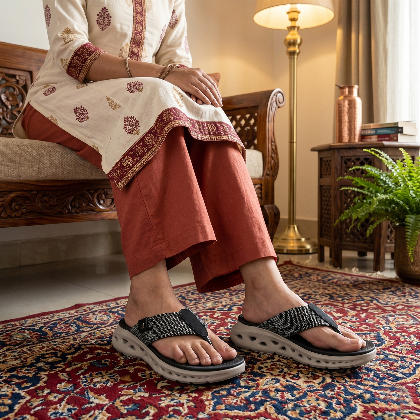 Elara Fabric Knit Slides