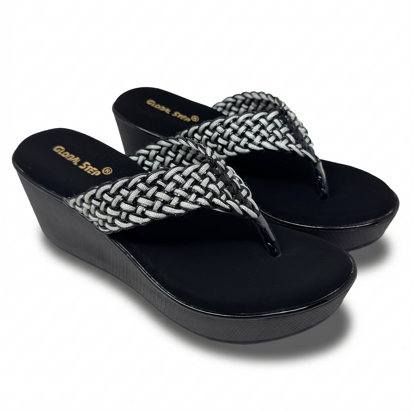 Grey FabricKnit Wedge heels