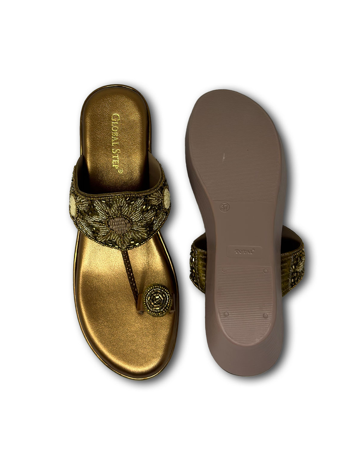 Antique Embroidered Wedge Sandals