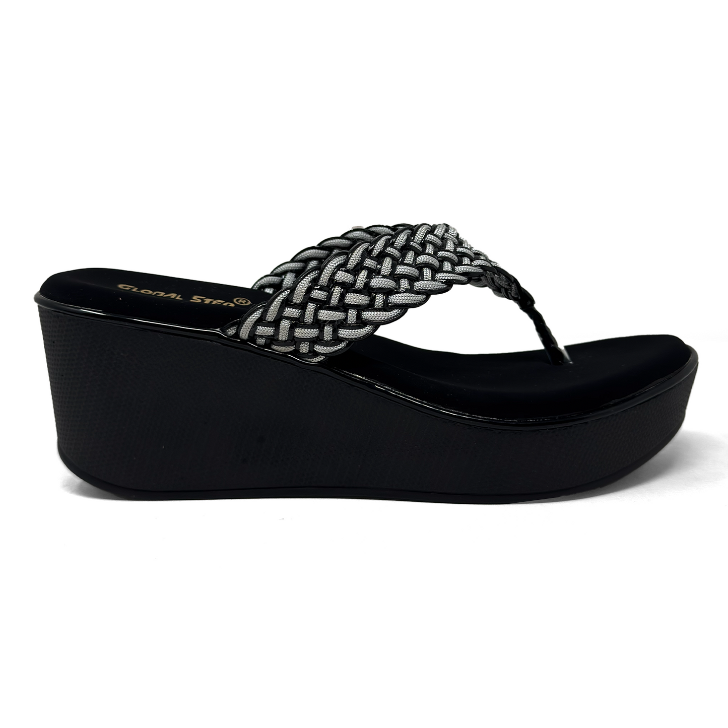 Grey FabricKnit Wedge heels