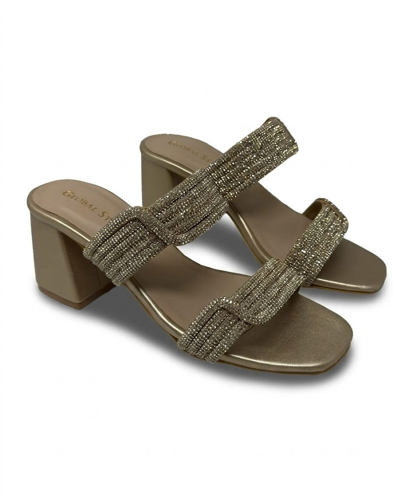 Celeste Rhinestone Block Heels
