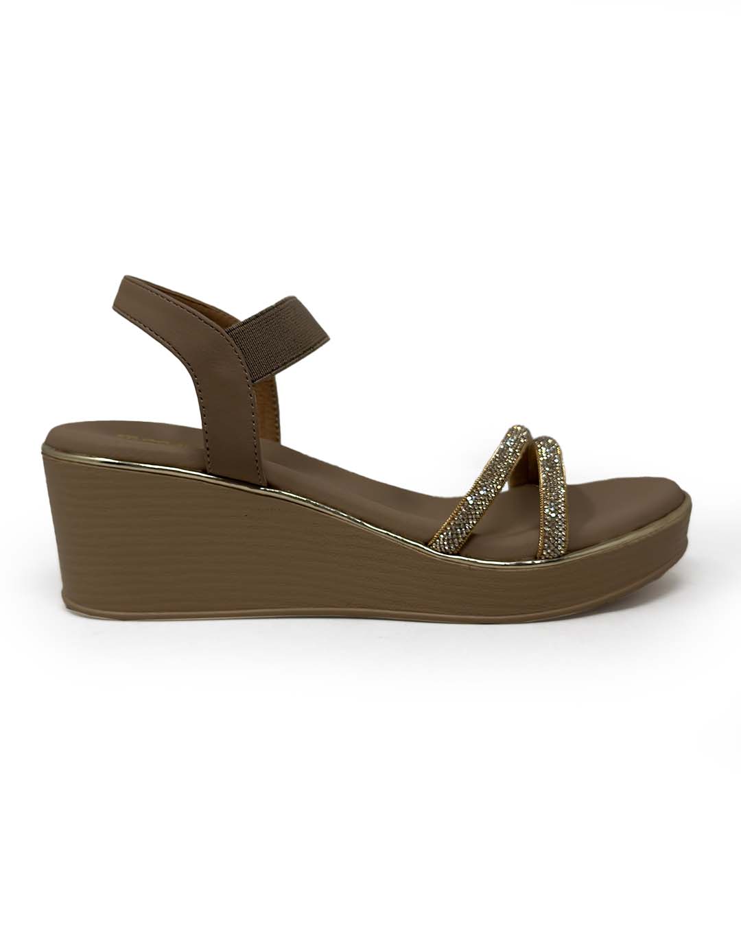 Crystal Arc Wedge Sandals