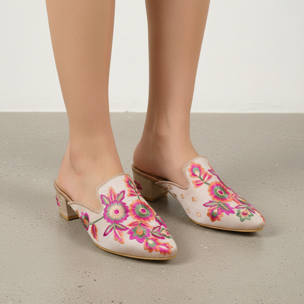 Vibrant Embroidered Heels