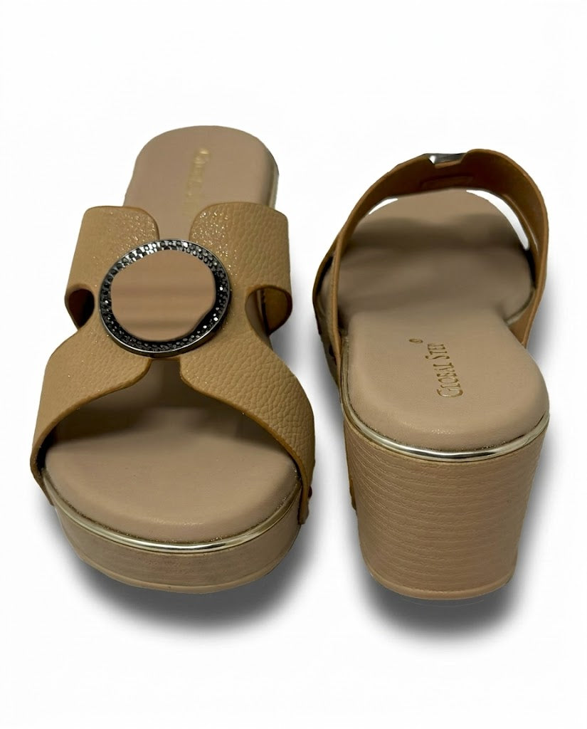 Elegant Buckle Wedge Sandals