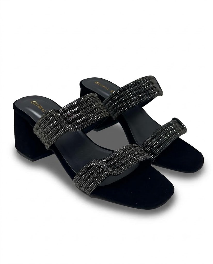 Celeste Rhinestone Block Heels