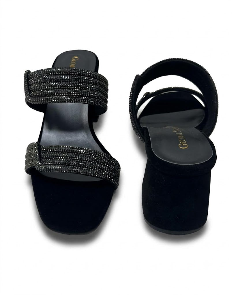 Celeste Rhinestone Block Heels