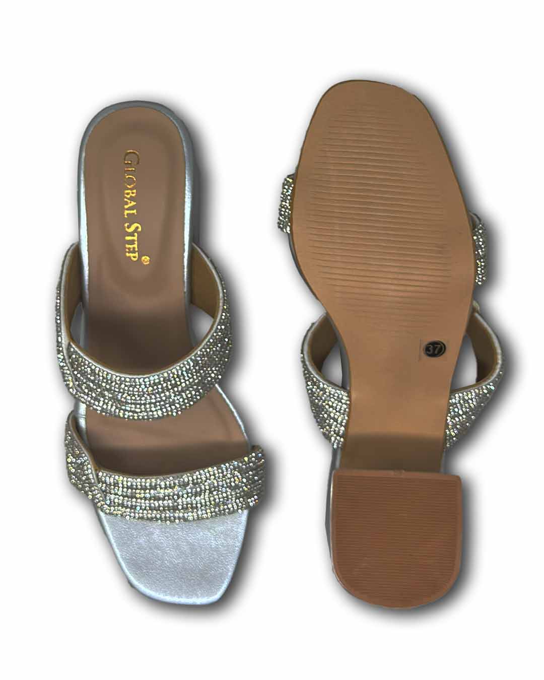 Celeste Rhinestone Block Heels