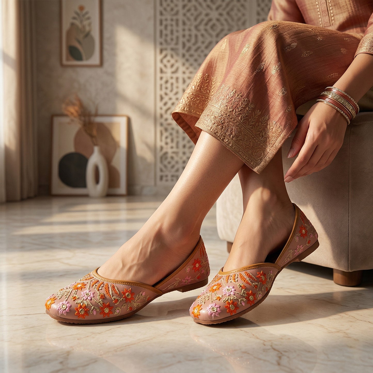 Floral Embroidered Juttis