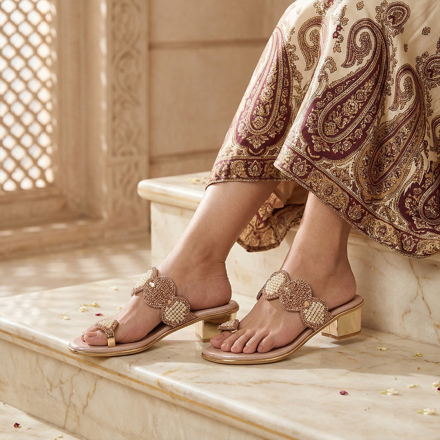 PearlGlam Toe-Ring Heels