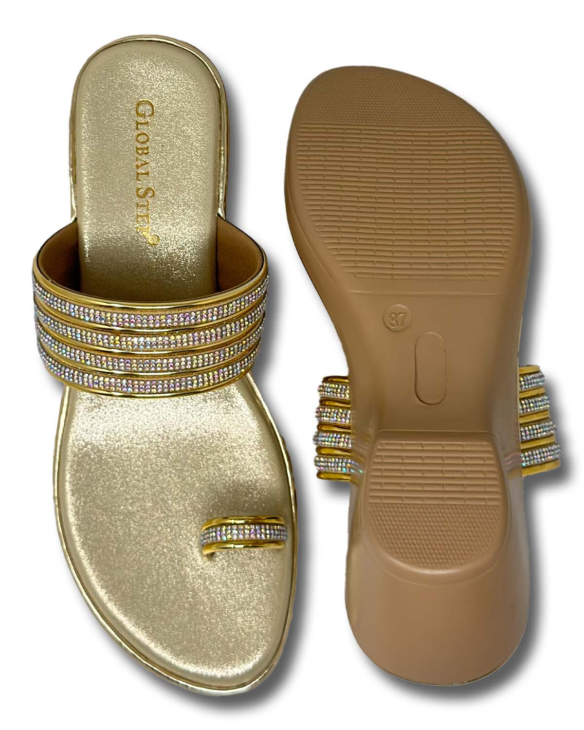 Luxe Radiance Toe-Ring Wedges