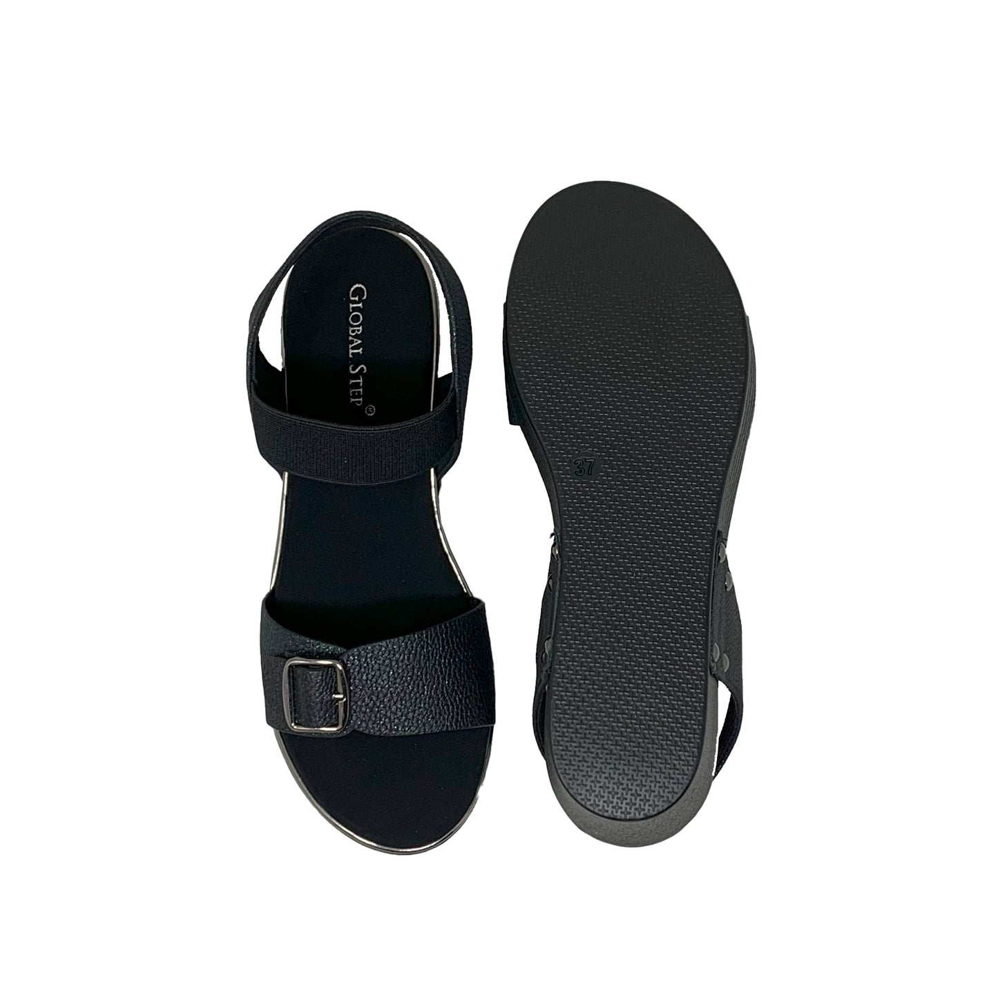 Glossy Buckle Wedges
