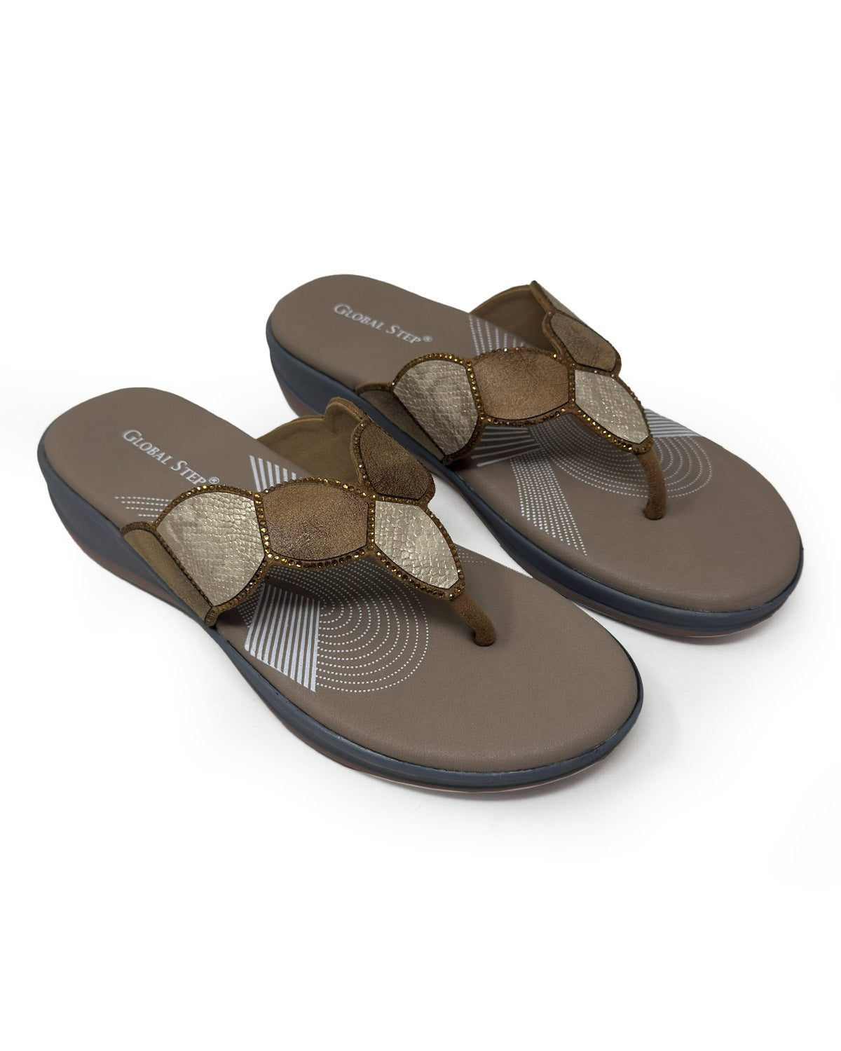 Elegant Beige Beaded Slides