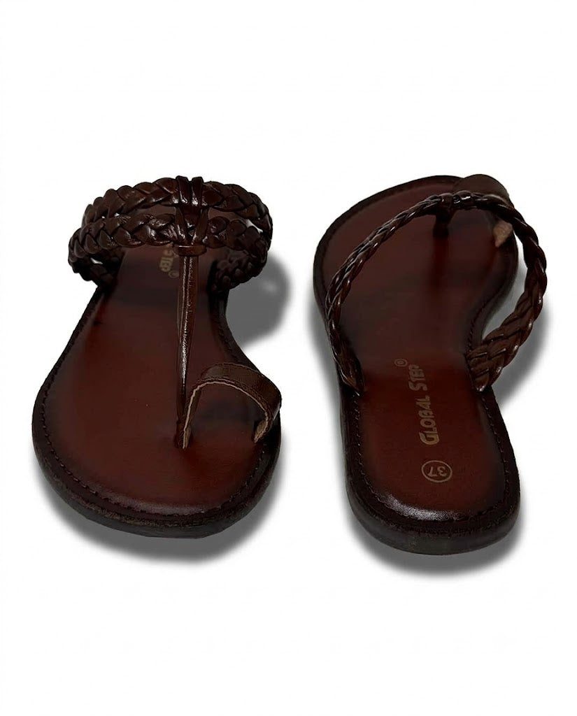 Posh Braided Luxe Toe-Loop Flats