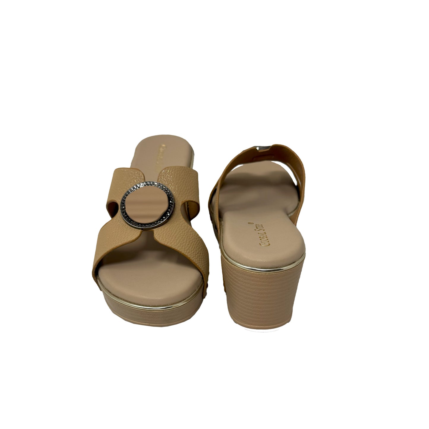 Elegant Buckle Wedge Sandals