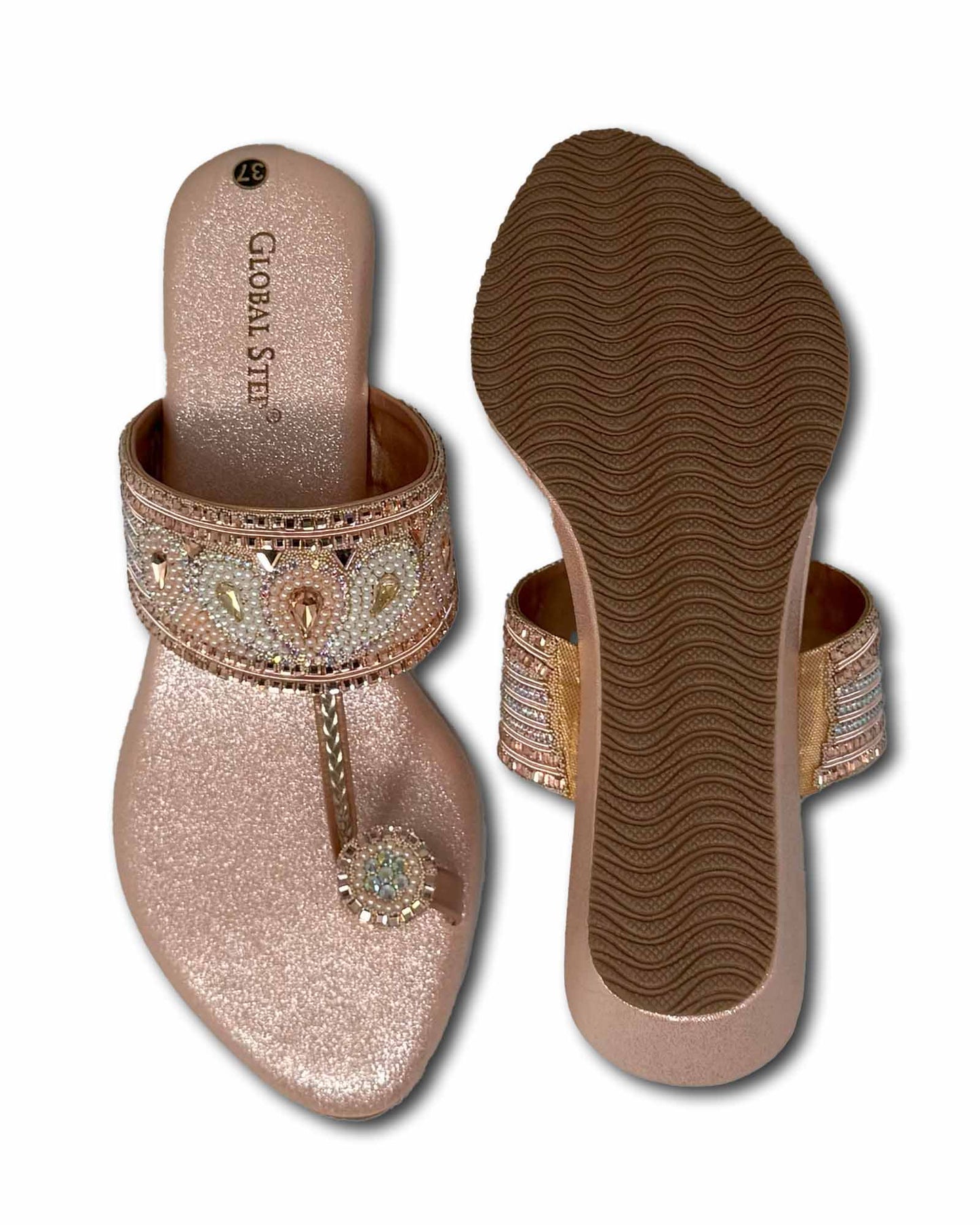 Embellished Toe-Ring Wedges