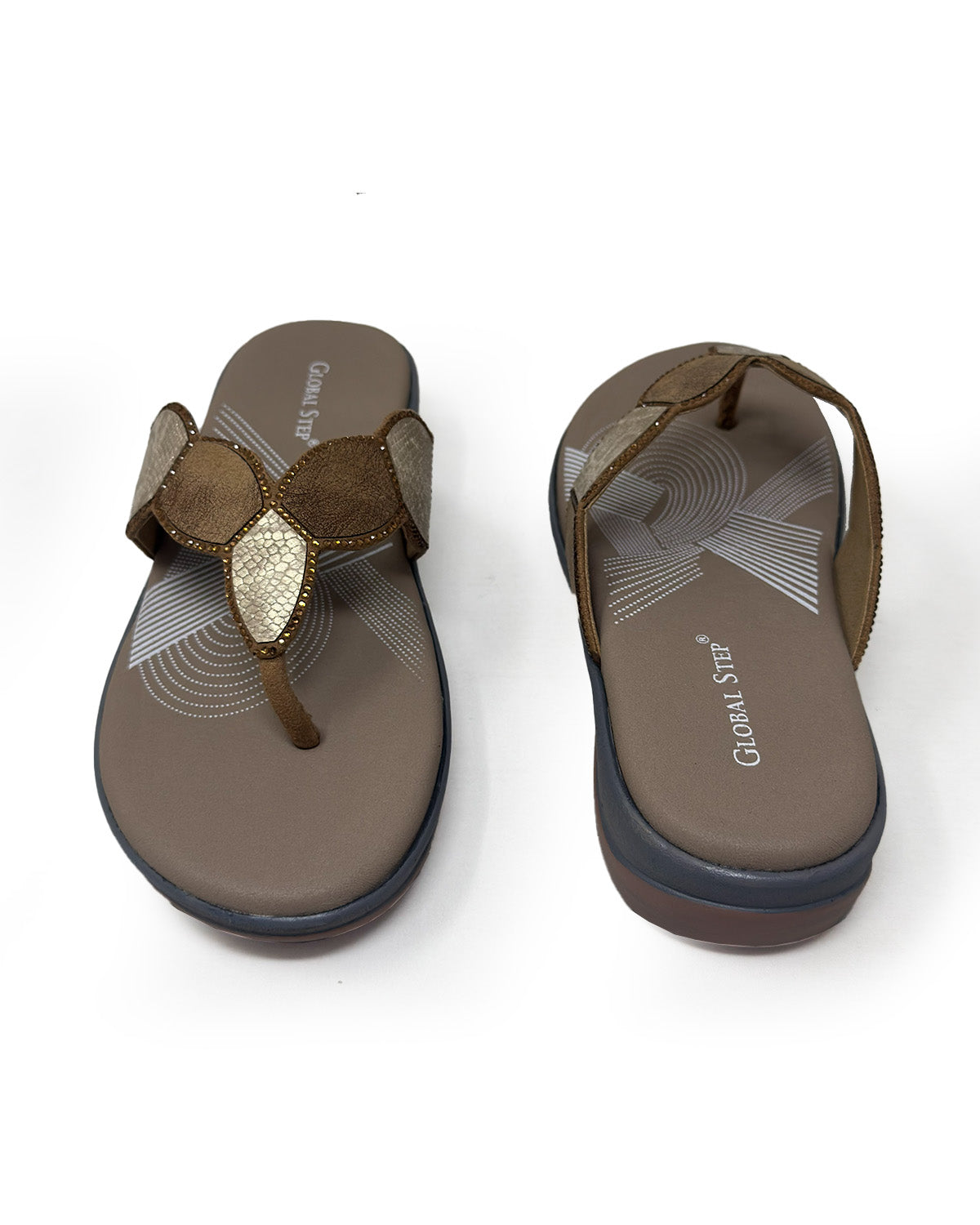 Elegant Beige Beaded Slides