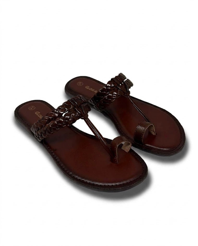 Posh Braided Luxe Toe-Loop Flats