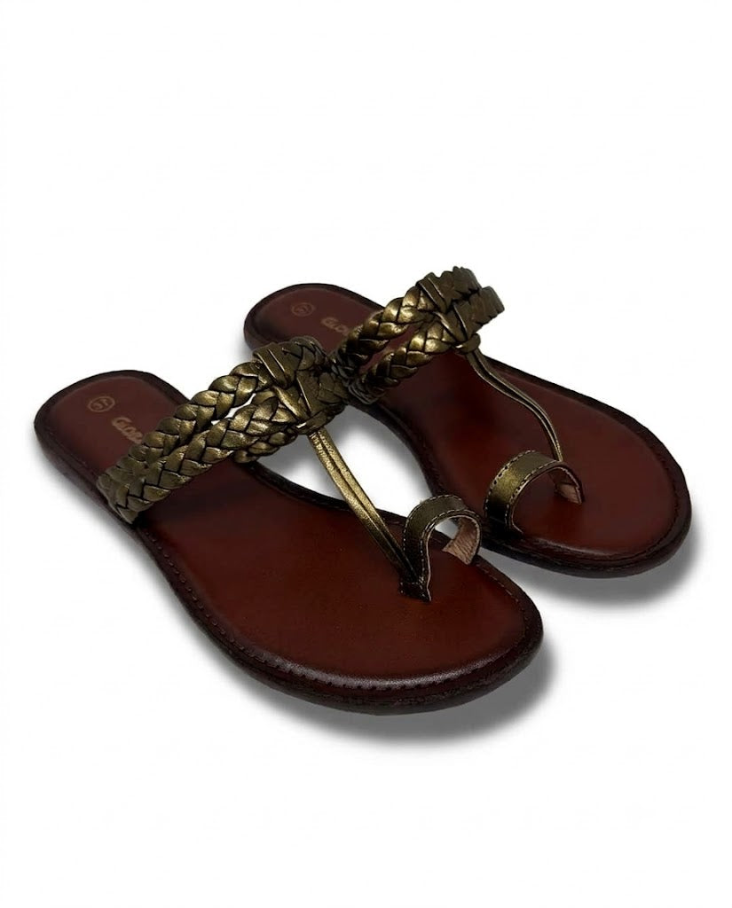 Posh Braided Luxe Toe-Loop Flats