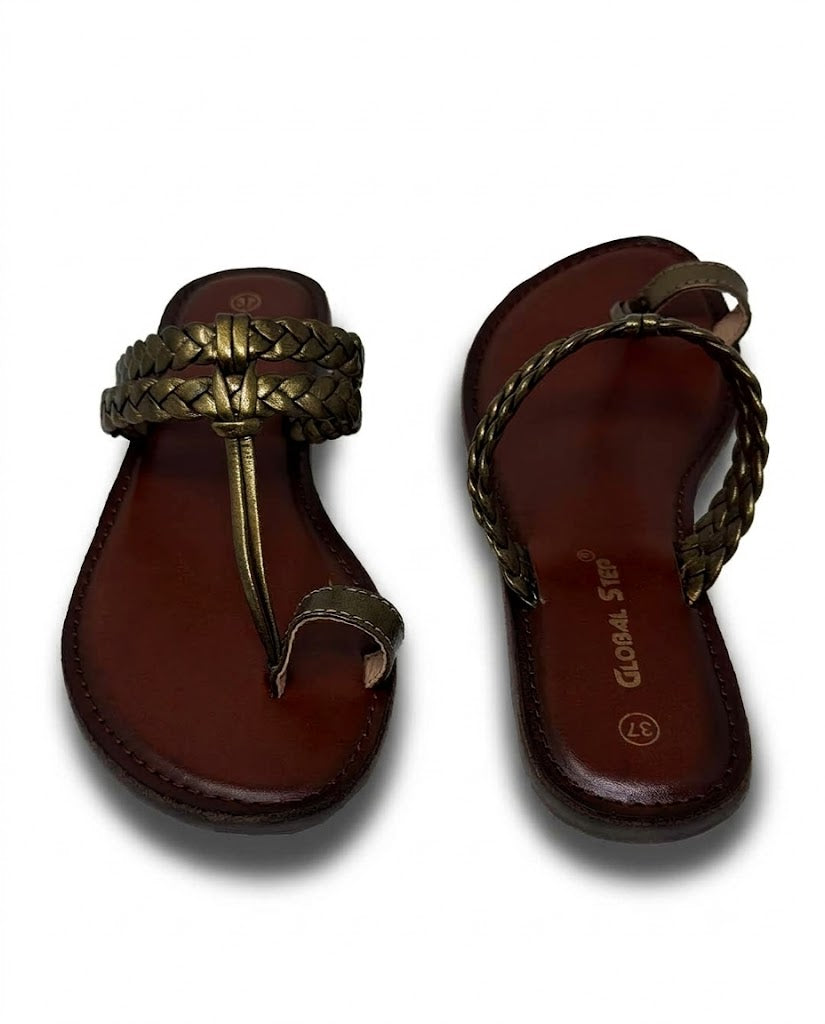 Posh Braided Luxe Toe-Loop Flats