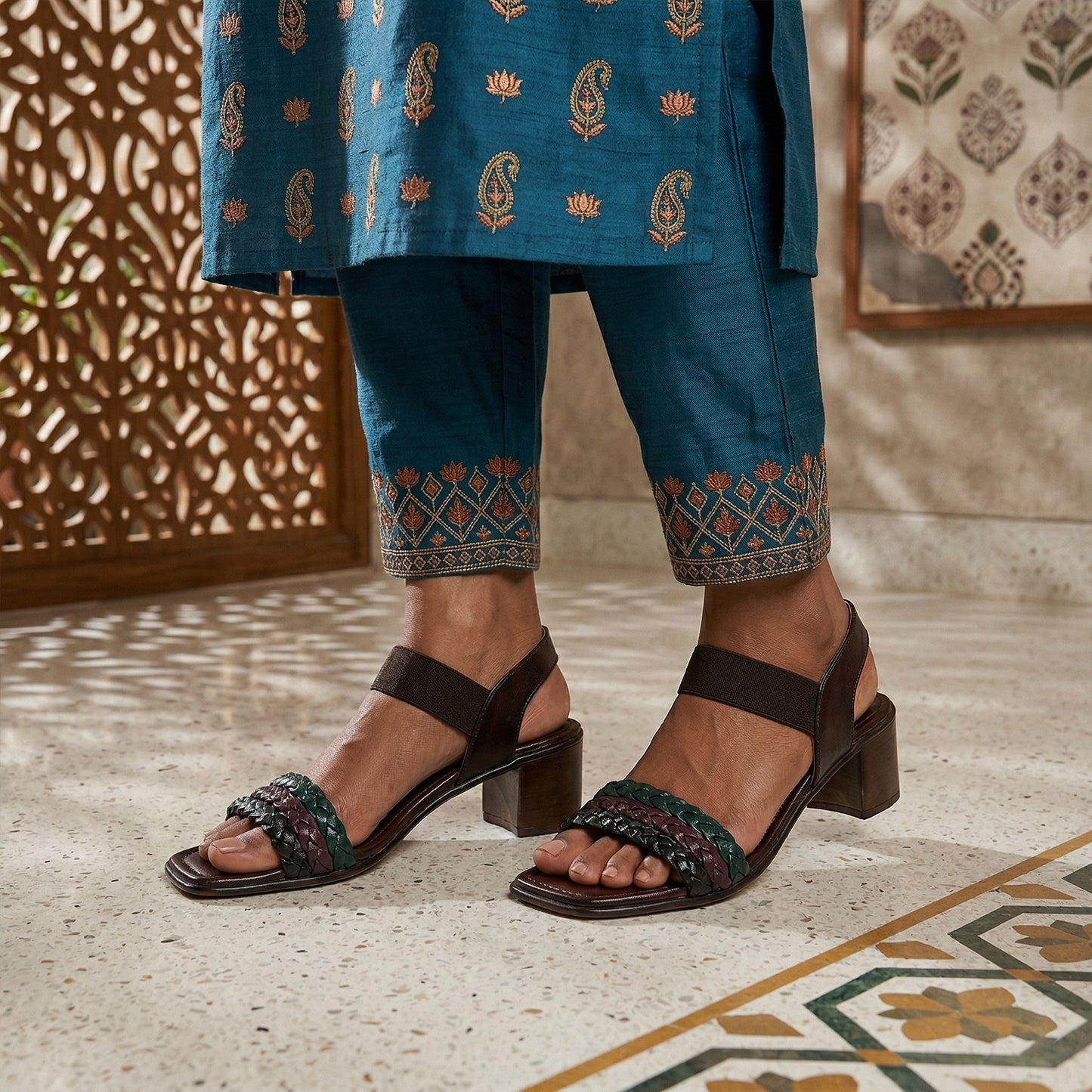 Posh Weave Block Heels