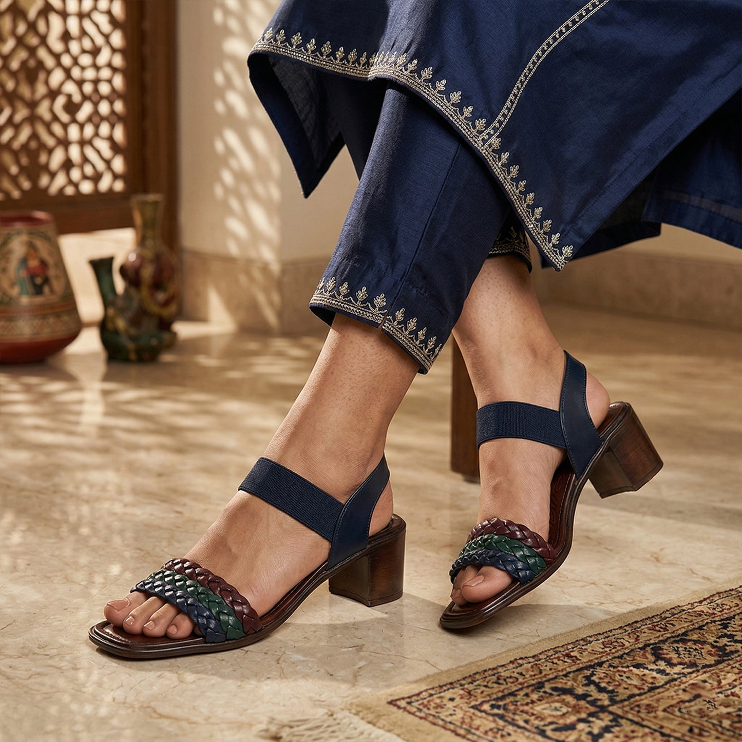 Posh Weave Block Heels