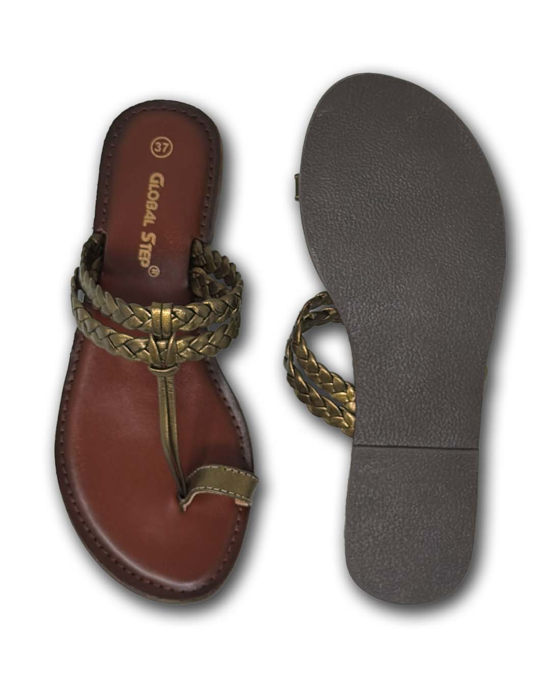Posh Braided Luxe Toe-Loop Flats