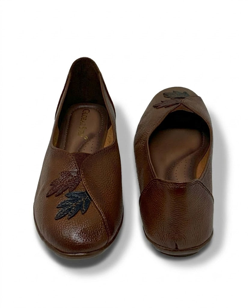 Posh Leaf Ballerinas