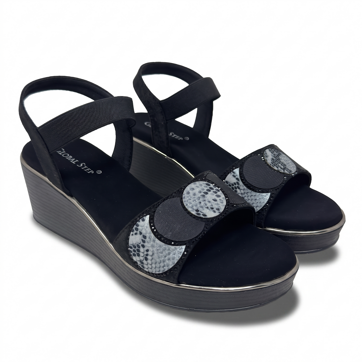 Croc Accent Wedge Heels