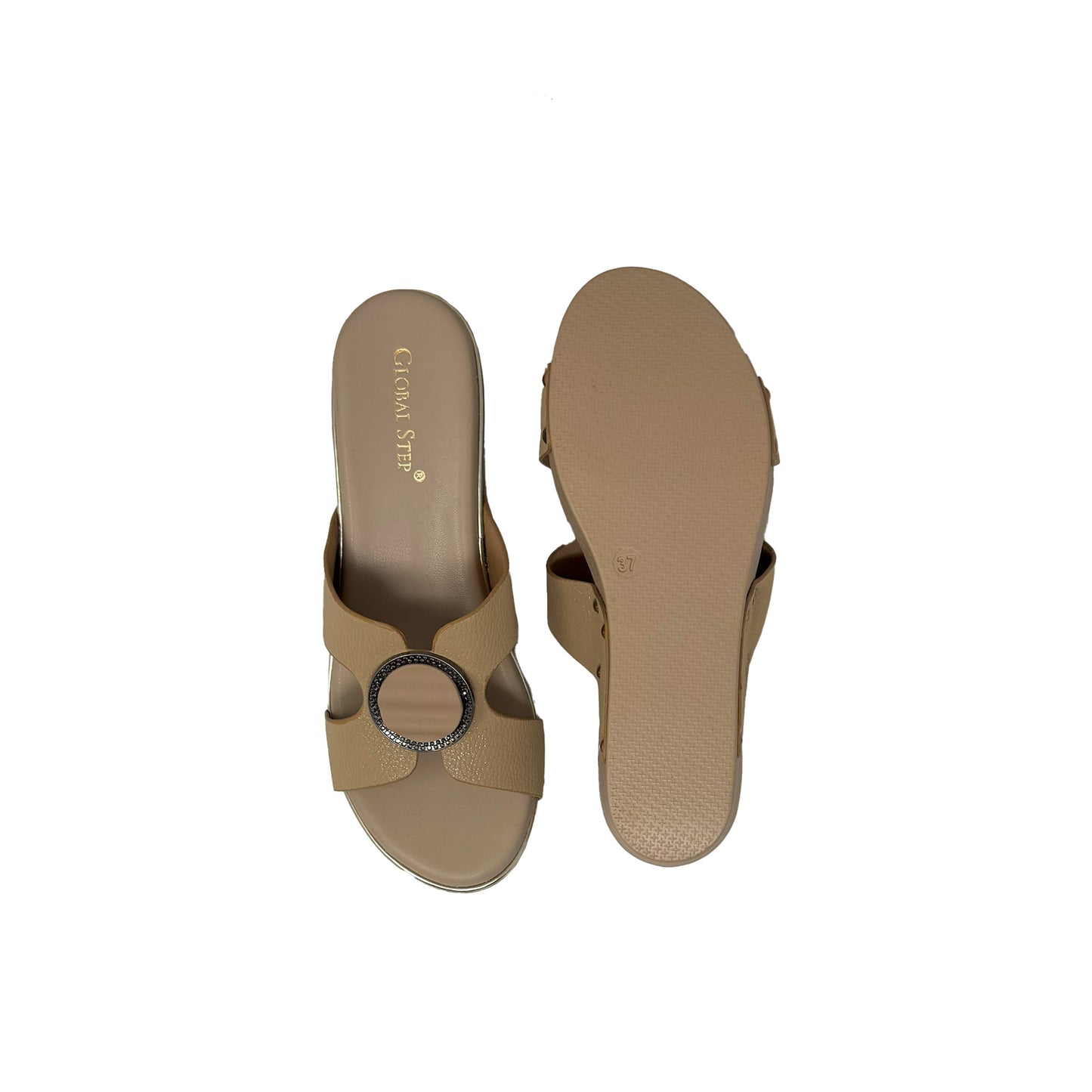 Elegant Buckle Wedge Sandals