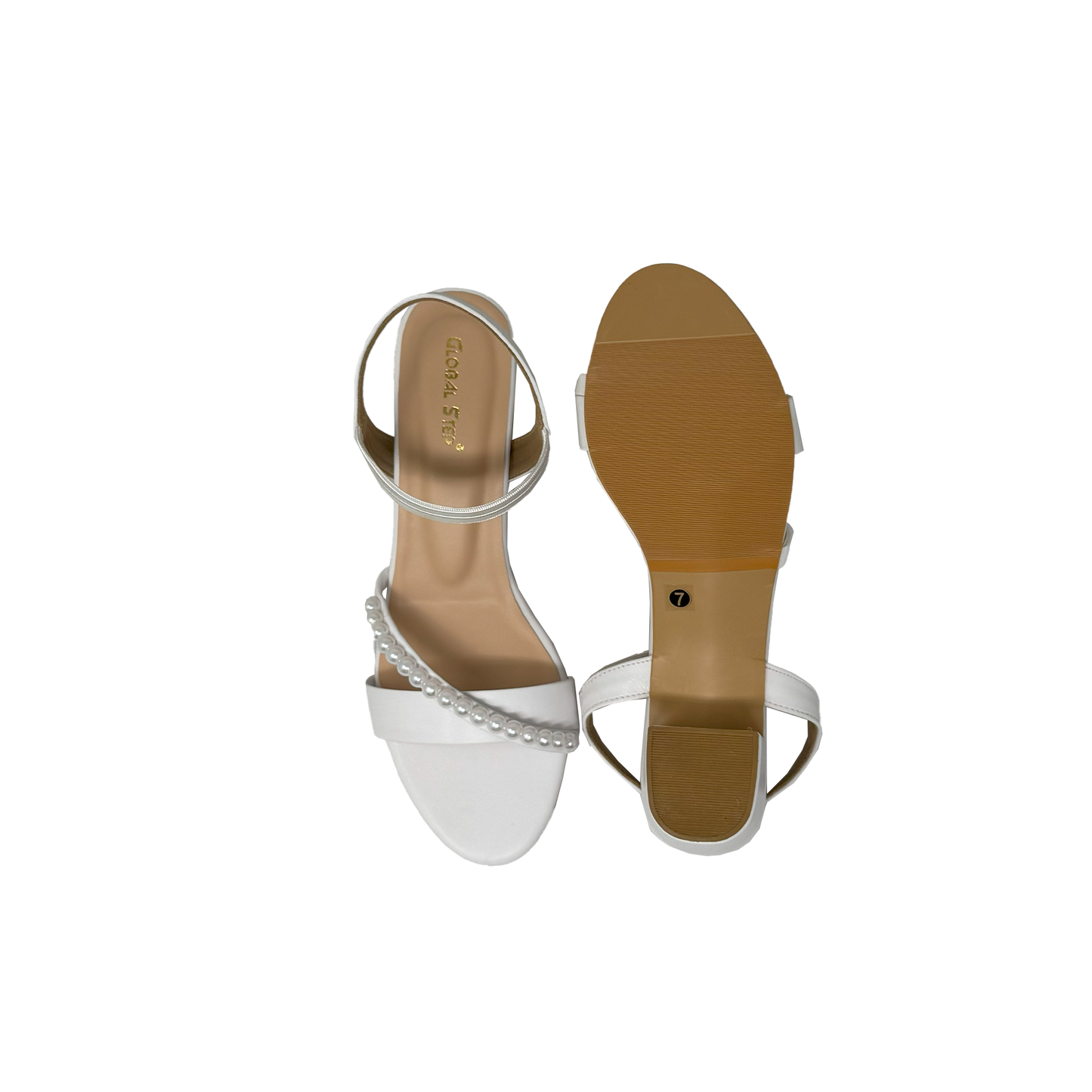 Pearl Block Heel Sandals