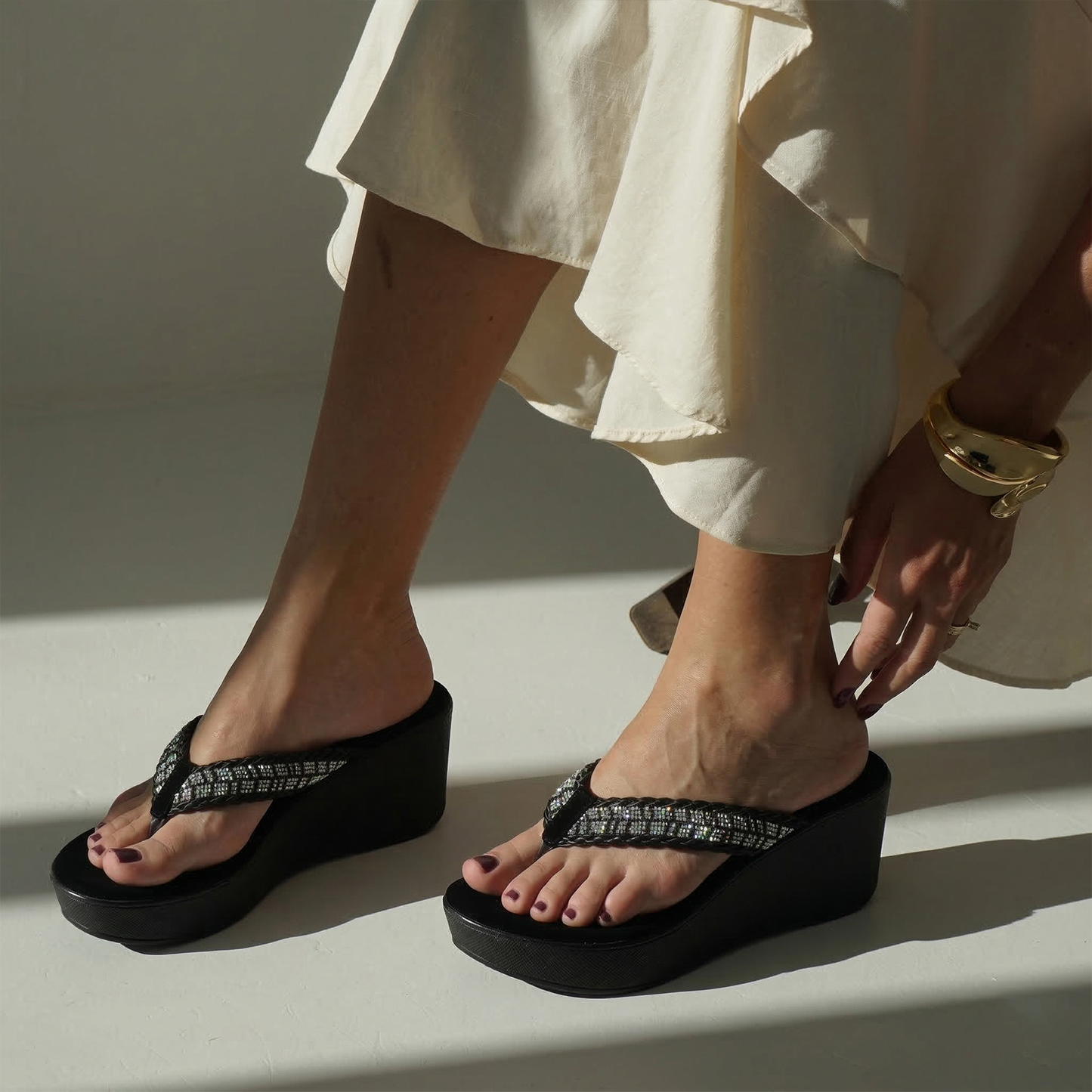 Braided Luxe Wedge Heels
