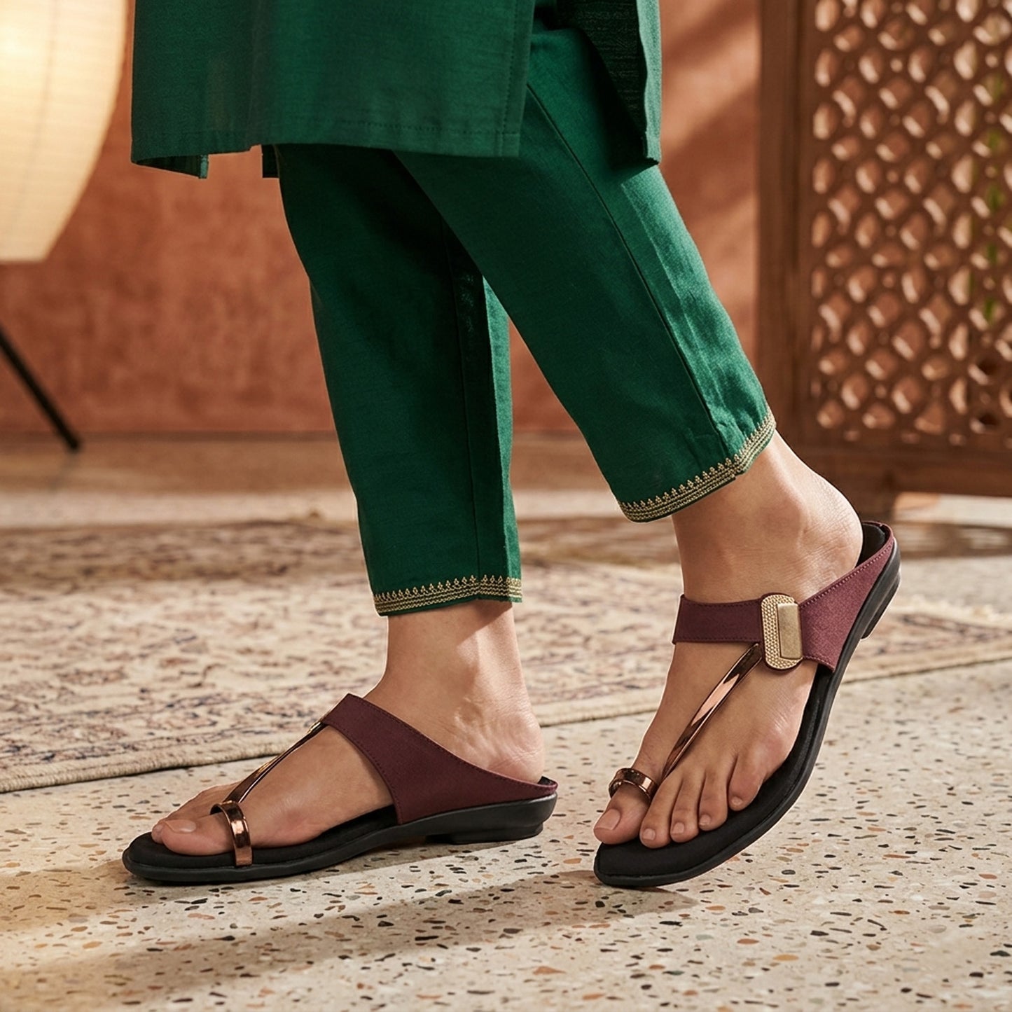 Strappy Toe-Ring Flats
