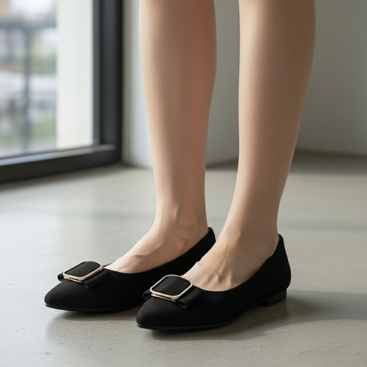 Elegant Buckle Ballerinas