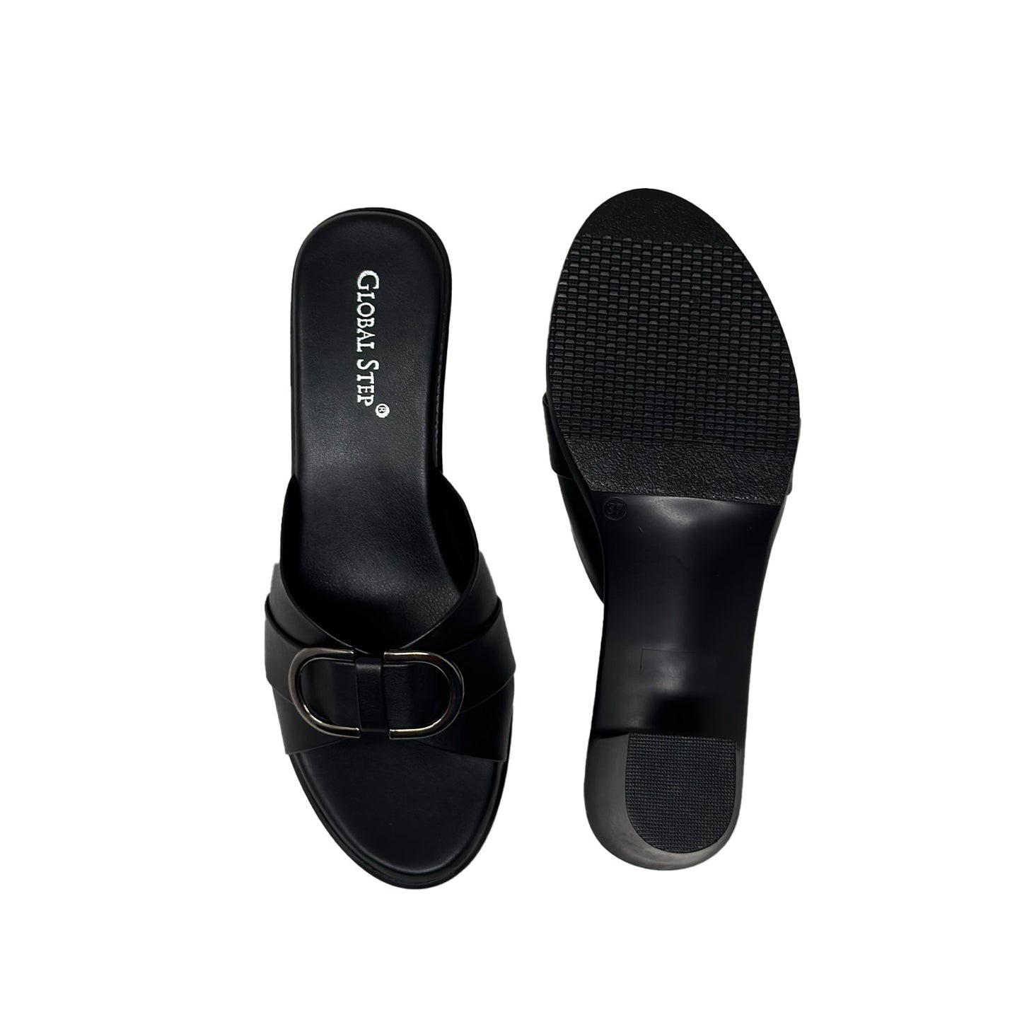 BuckleEase Block Heel Slides