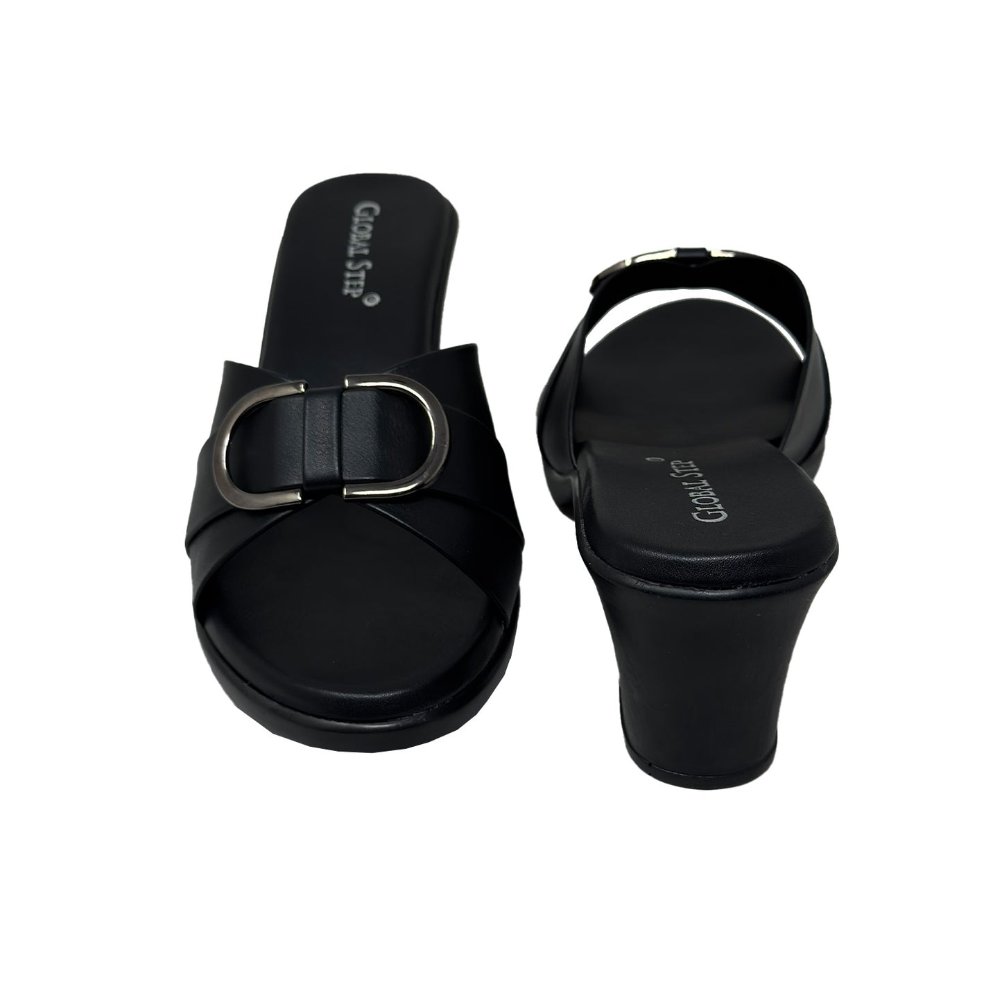 BuckleEase Block Heel Slides