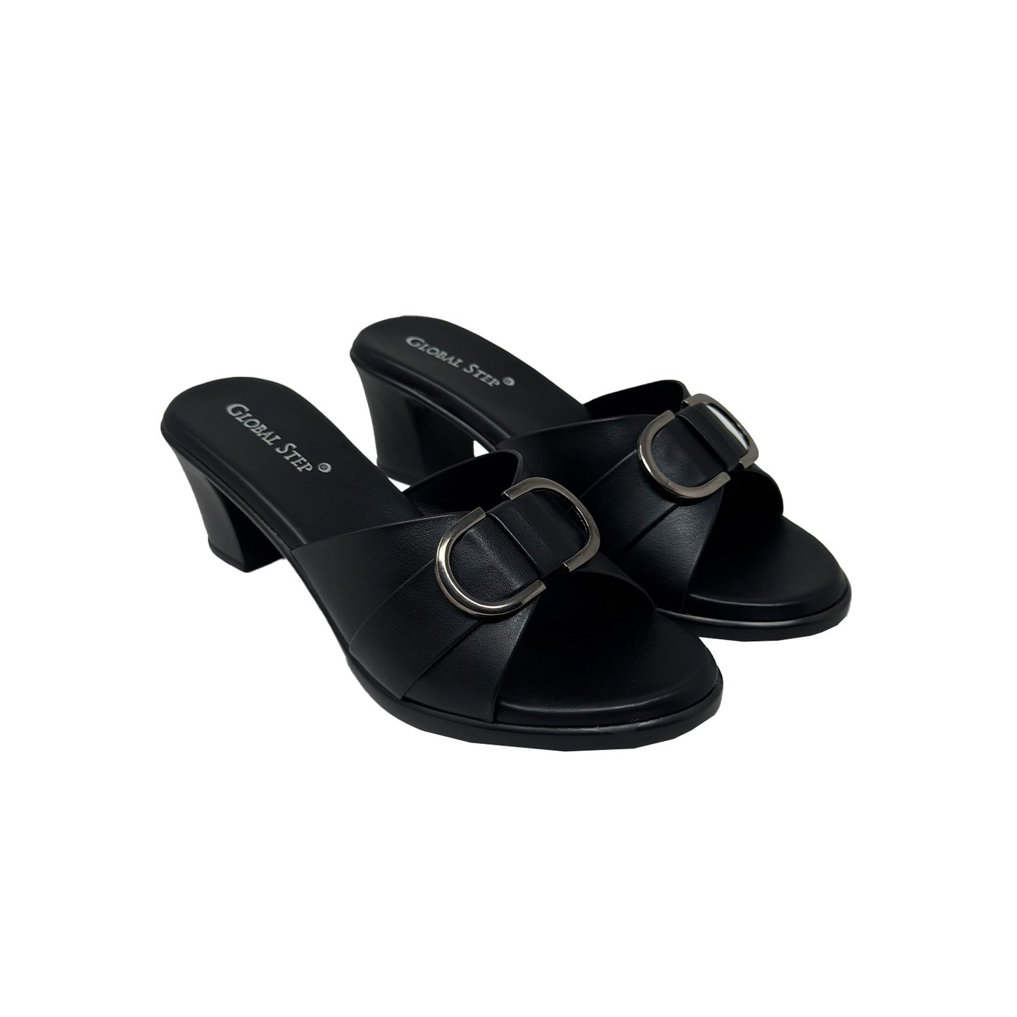 BuckleEase Block Heel Slides