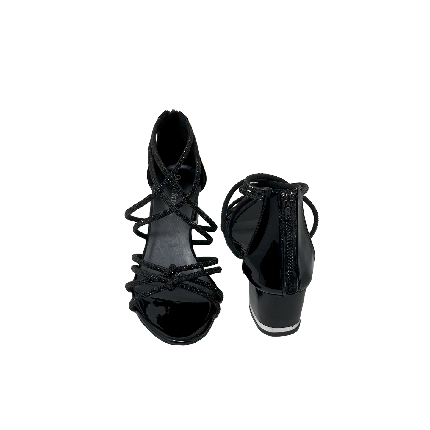 Glitter Strap Block Heels