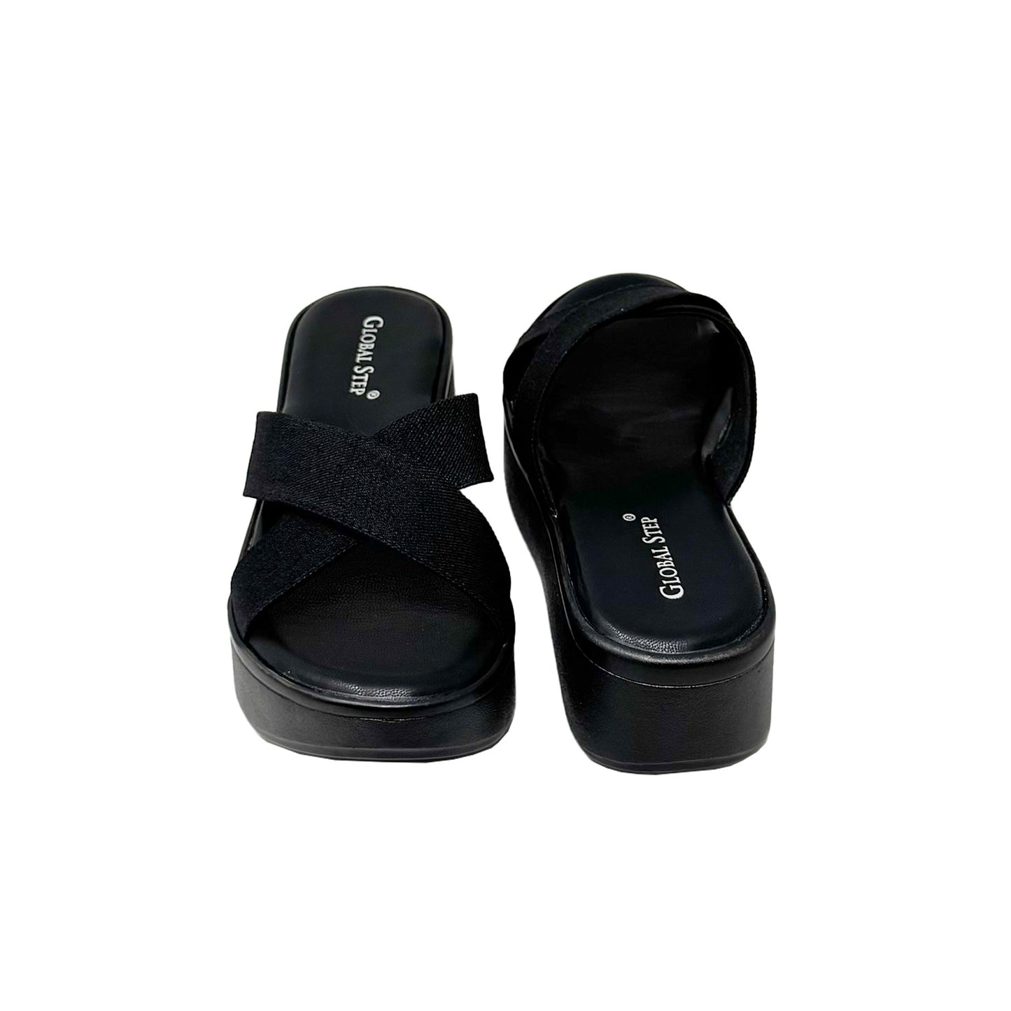 CrossEase Denim Platform Wedges