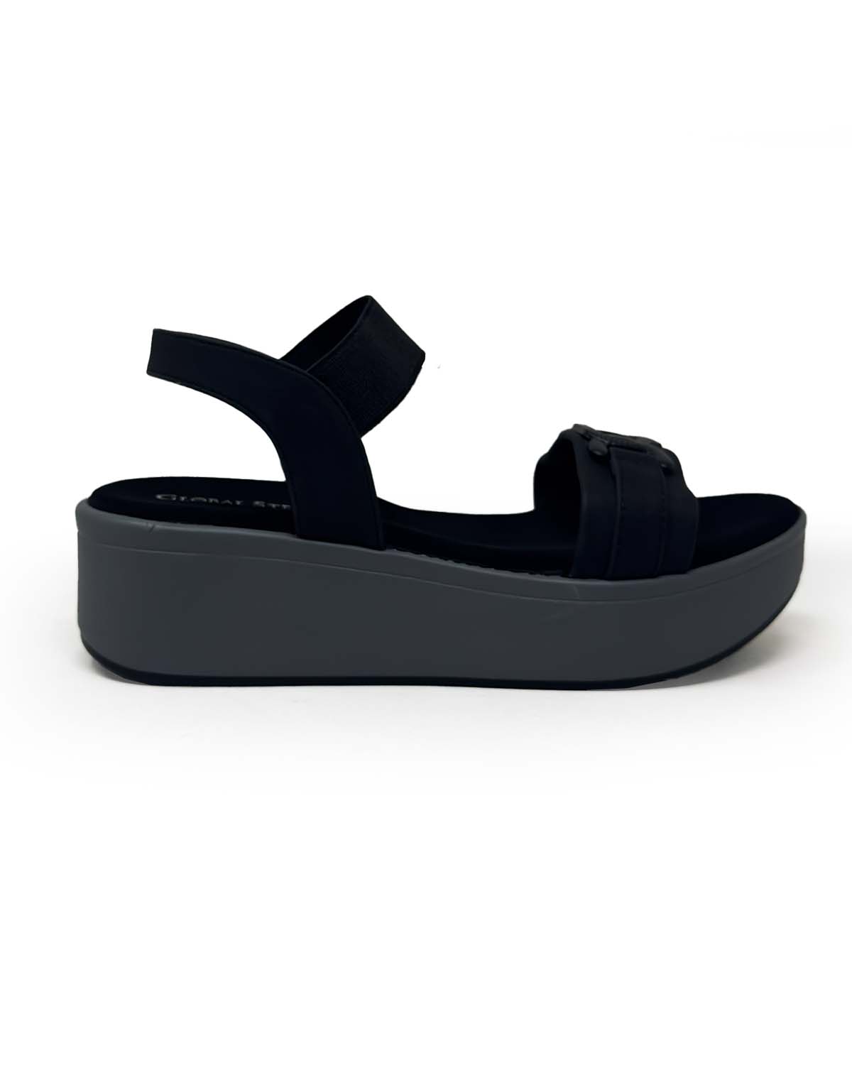 Black Platform Wedge Sandals