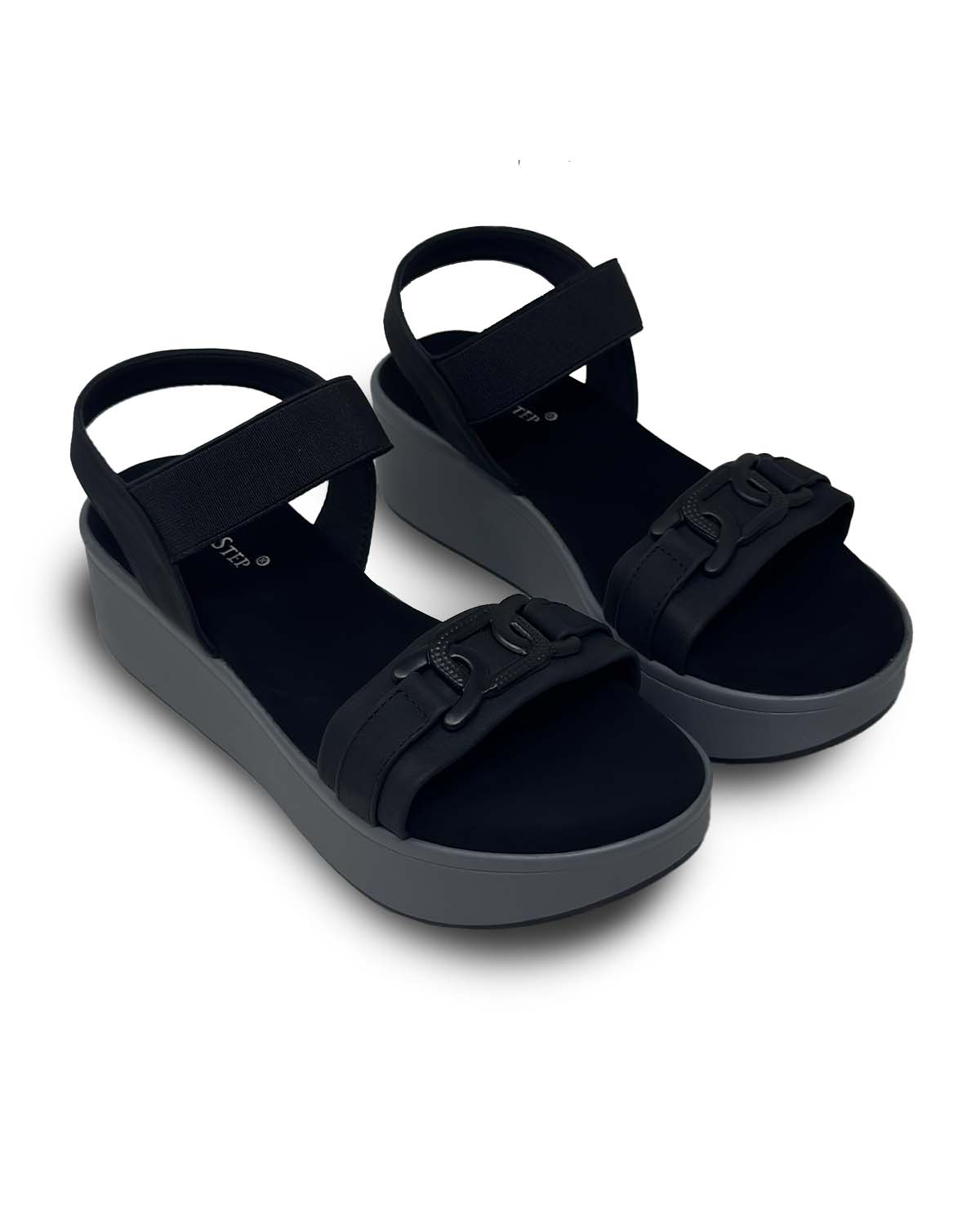 Black Platform Wedge Sandals