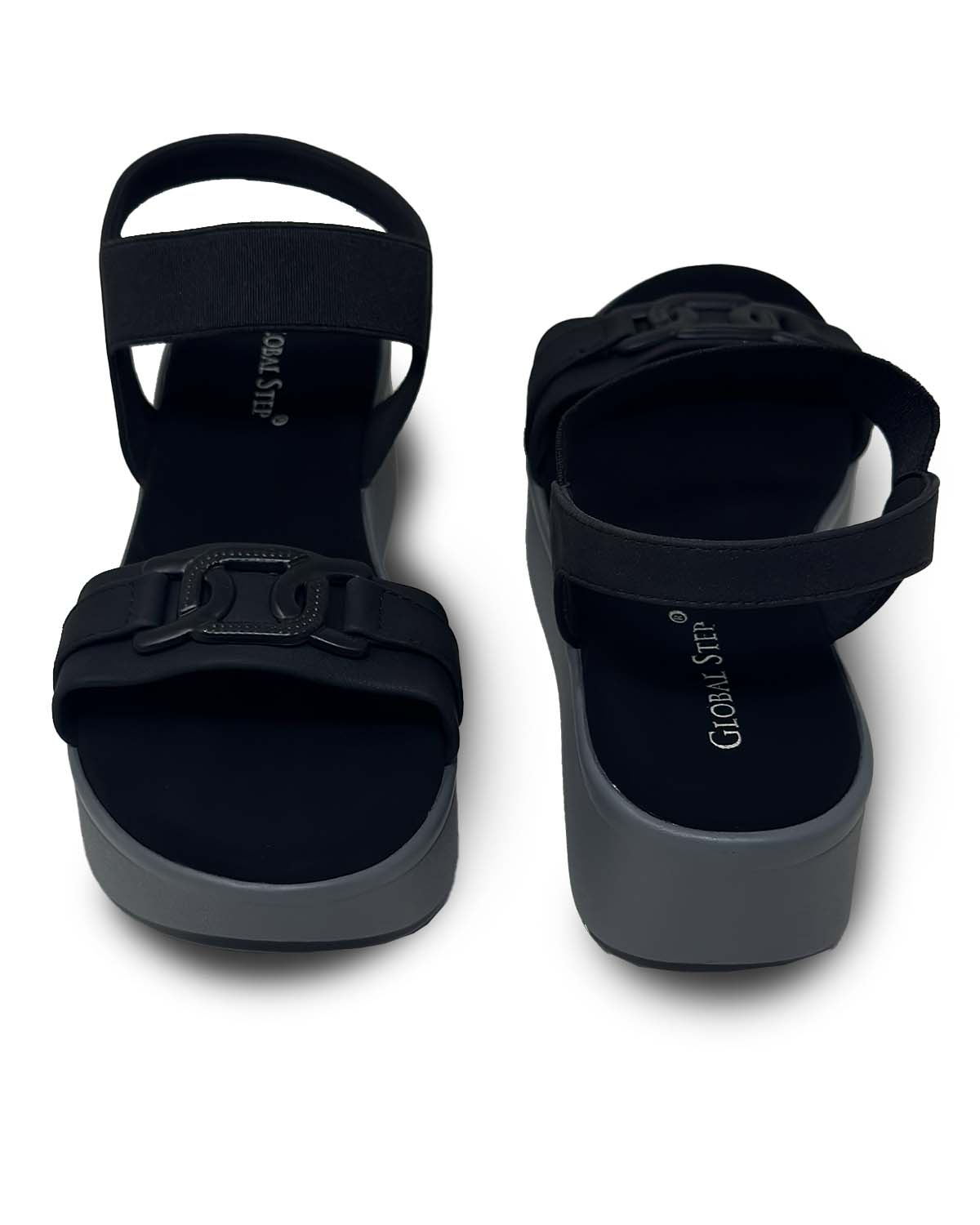 Black Platform Wedge Sandals