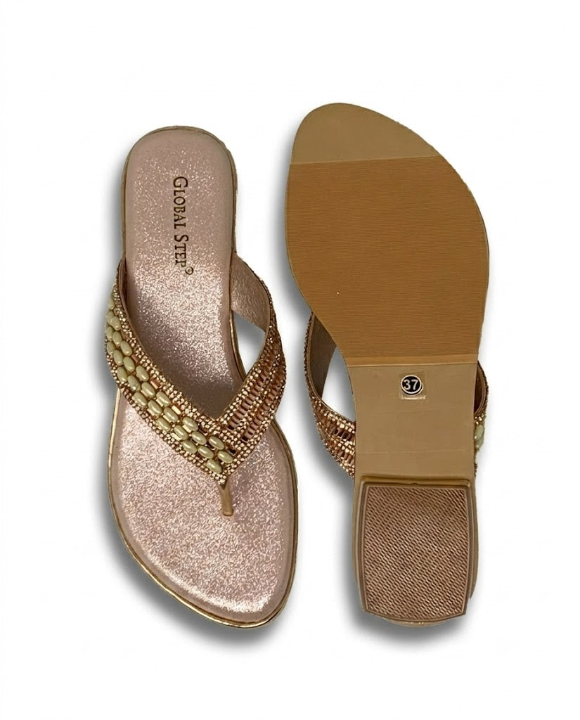 Beaded Rose Sandals