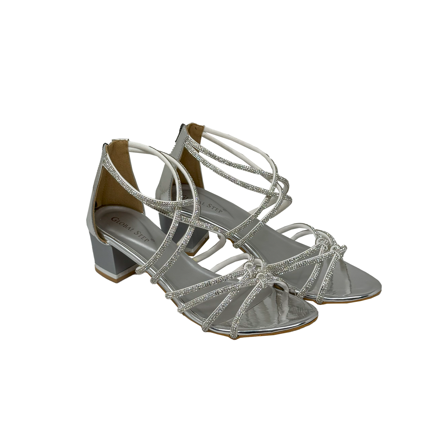 Glitter Strap Block Heels