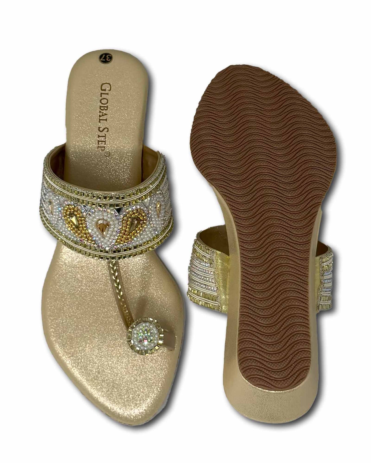 Embellished Toe-Ring Wedges